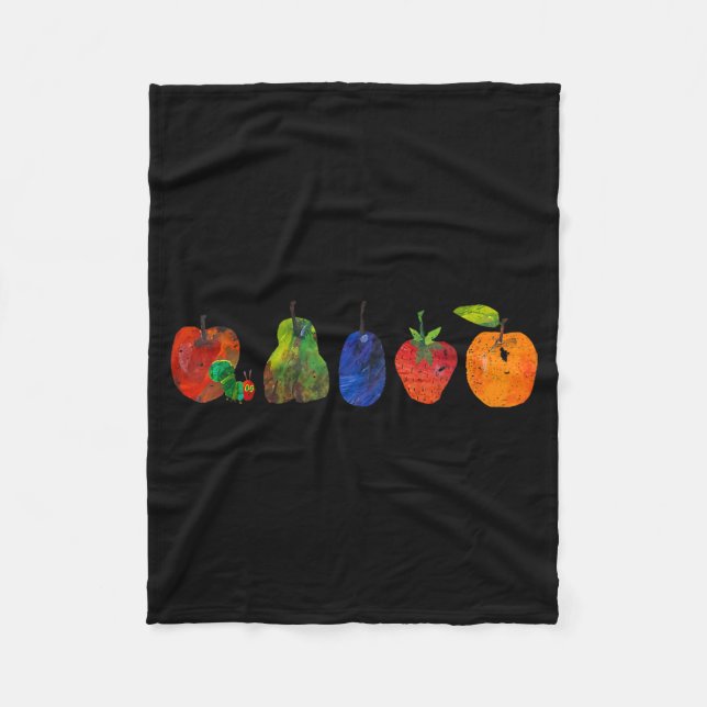 Funny Back to School Cute Hungry Lover Fruits Fleece Blanket (Front)