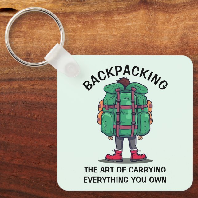 Funny Backpacking  Keychain (Front)