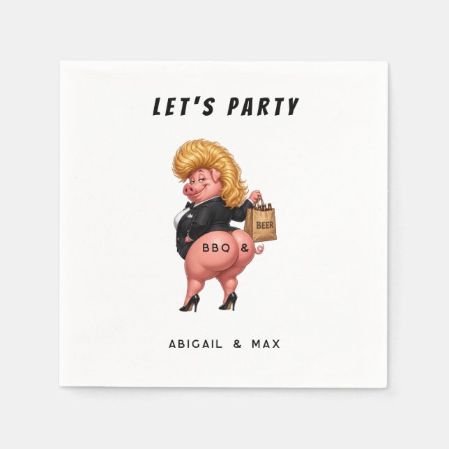Funny Backyard BBQ & Beer Napkins (Front)