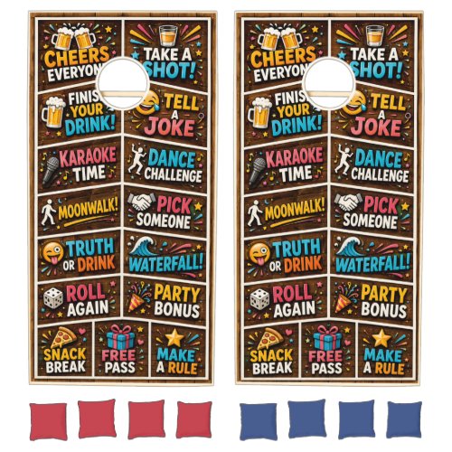 Funny Backyard BBQ & Tailgate Cornhole Wrap Set