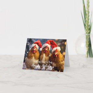 Funny Backyard Chickens Christmas Happy Holidays Card