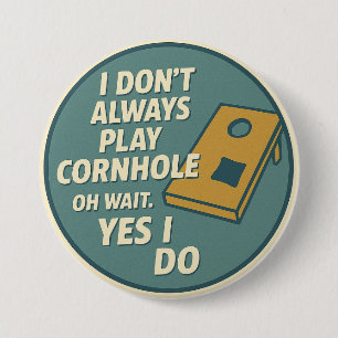 Funny Backyard Game Enthusiast Cornhole Player Button