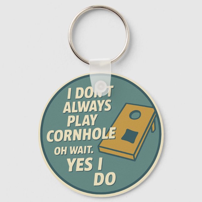 Funny Backyard Game Enthusiast Cornhole Player Keychain (Front)