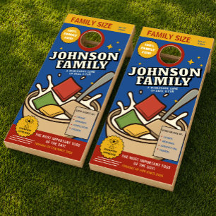 Funny Backyard Gift for Families Cereal Box Cornhole Set