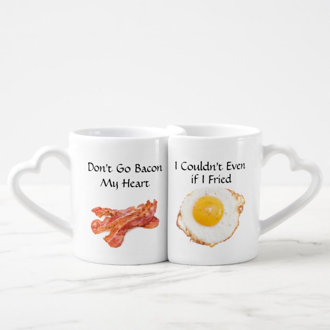 Funny Bacon and Egg Parody of Song Coffee Mug Set (Front Nesting)