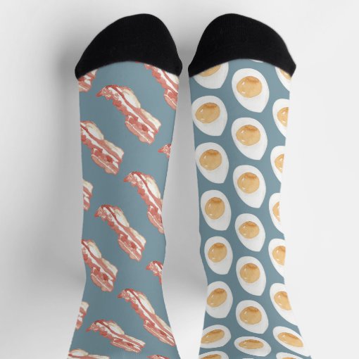 Funny Bacon and Eggs Pattern Socks Zazzle