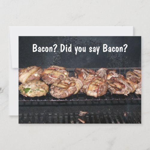 Funny Bacon BBQ party Invitation
