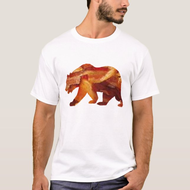 funny bacon bear beer funny bacon shirt  design (Front)
