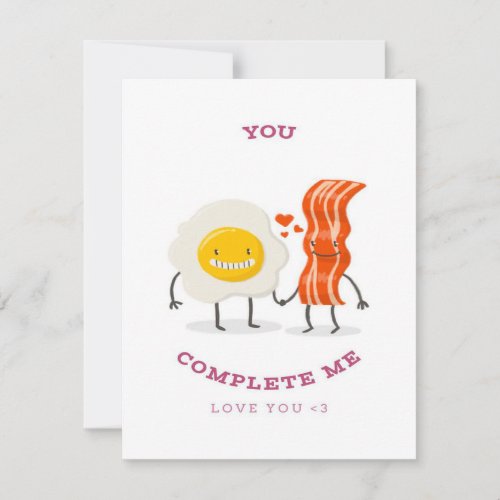 Funny Bacon Egg Complete  Best Gift For Student   Invitation