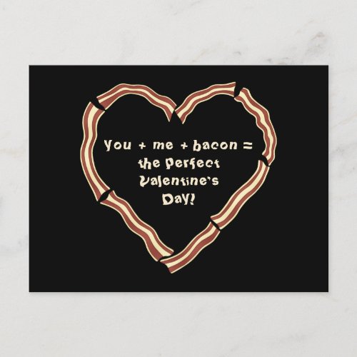 Funny bacon heart holiday postcard