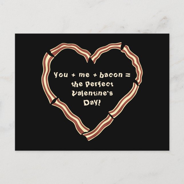 Funny bacon heart holiday postcard (Front)