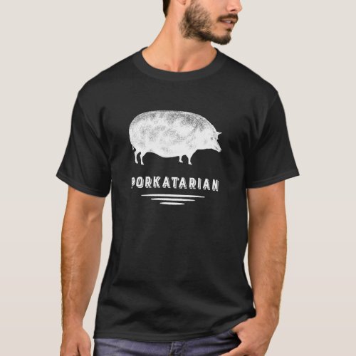 Funny Bacon Lovers Vintage Pig _ Porkatarian T_Shirt