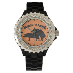 Funny bacon novelty wrist watch