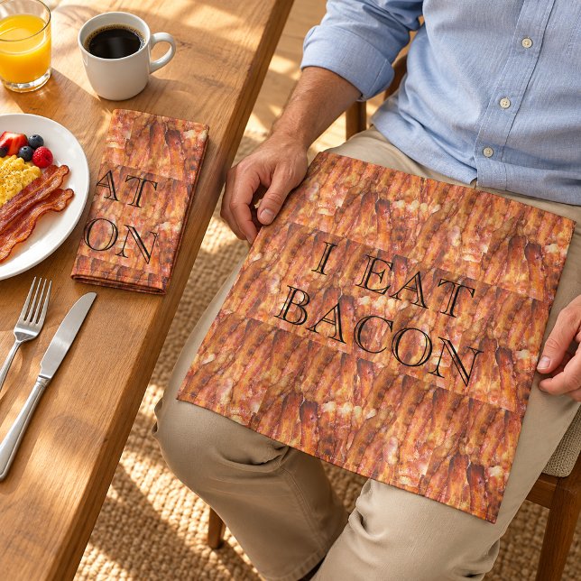 Funny Bacon Statement & Background Cloth Napkin (Funny Bacon Statement & Background Cloth Napkin)
