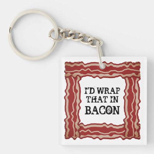 Funny bacon strip keychain for pork meat lover