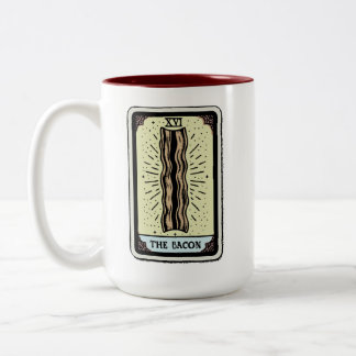 Funny Bacon Tarot Card Two-Tone Coffee Mug
