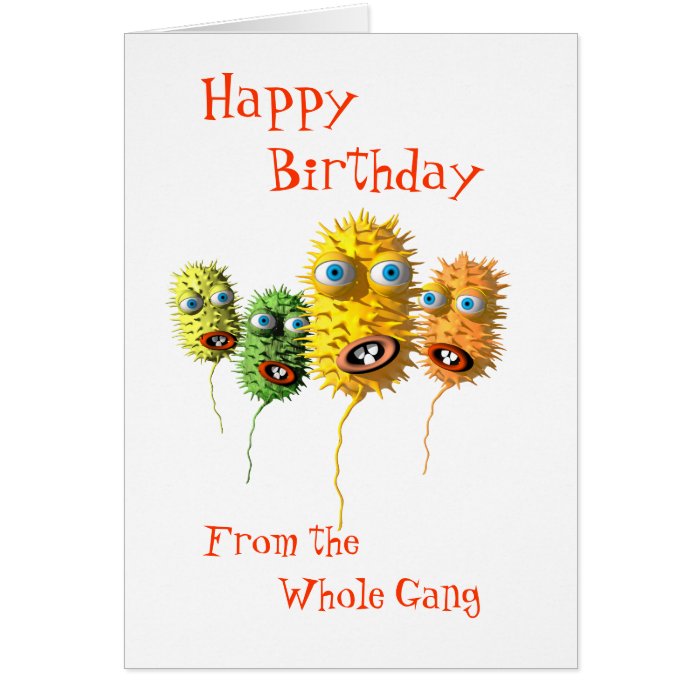 Funny Bacteria birthday card