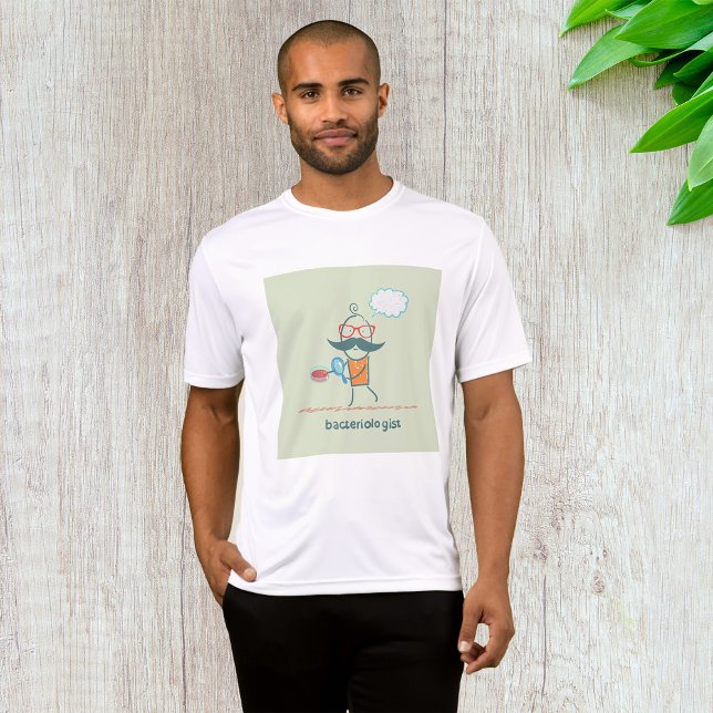 Funny Bacteriologist Scientist with Big Moustache  T-Shirt (Creator Uploaded)