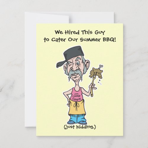 funny bad camp cook summer BBQ party Invitation