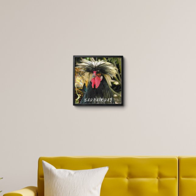 Funny Bad Hair Day Chicken Meme Peel And Stick Photo Tile (Living Room)