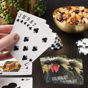 Funny Bad Hair Day Chicken Meme Poker Cards