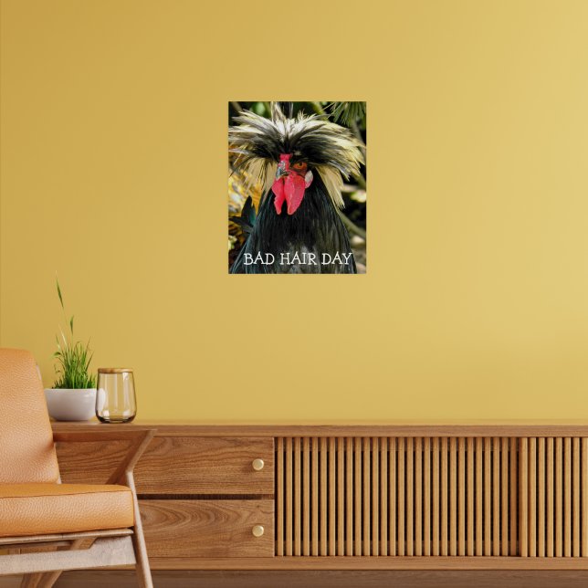 Funny Bad Hair Day Chicken Meme Poster (Living Room 2)