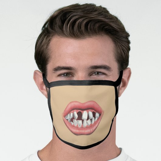 Funny Bad Hillbilly Teeth Face Mask (Worn Him)