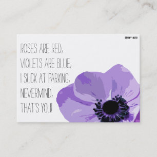 Funny Bad Parking Note Business Card