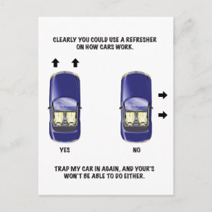 Funny Bad Parking Note Postcard