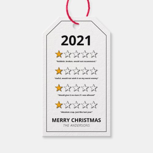 Funny Bad Review Christmas Gift Tags