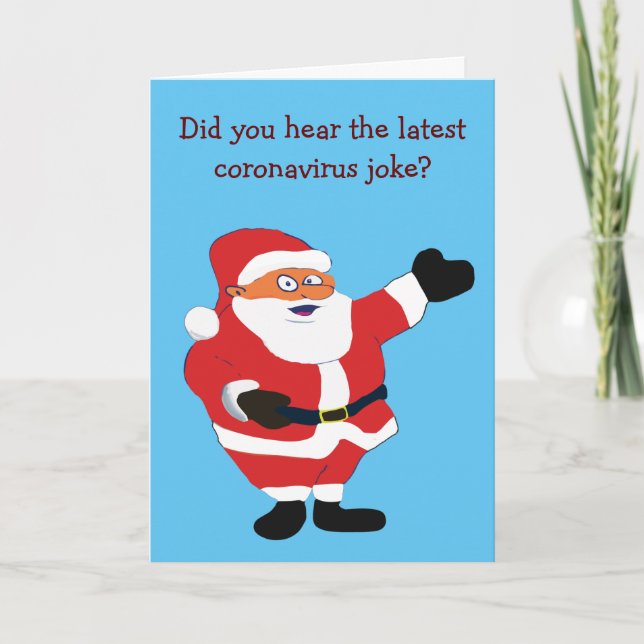Funny Bad Santa Covid 19 Jokes Humor Classic Value Holiday Card (Front)