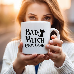 Funny Bad Witch Black Cat Halloween Gift Coffee Mug