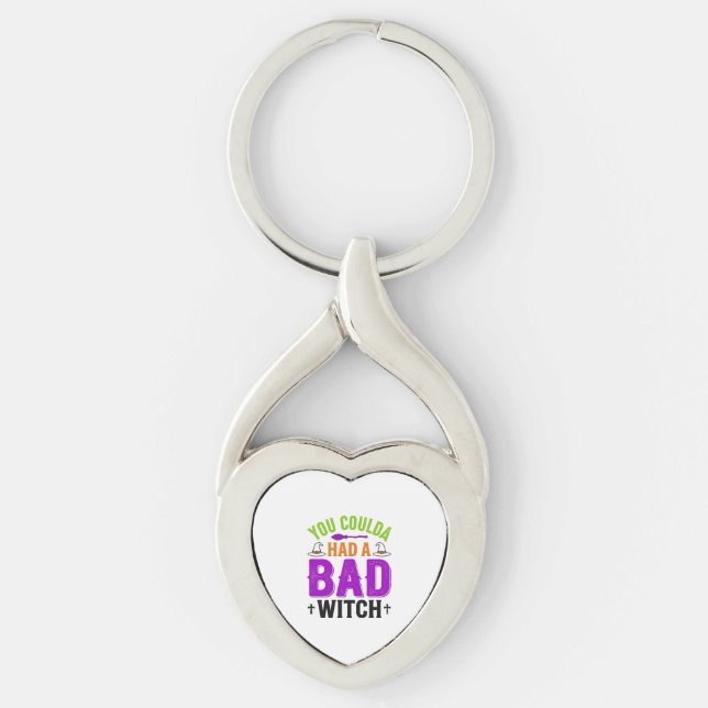 Funny Bad Witch Halloween Quote Vector Design_1 Keychain (Front)