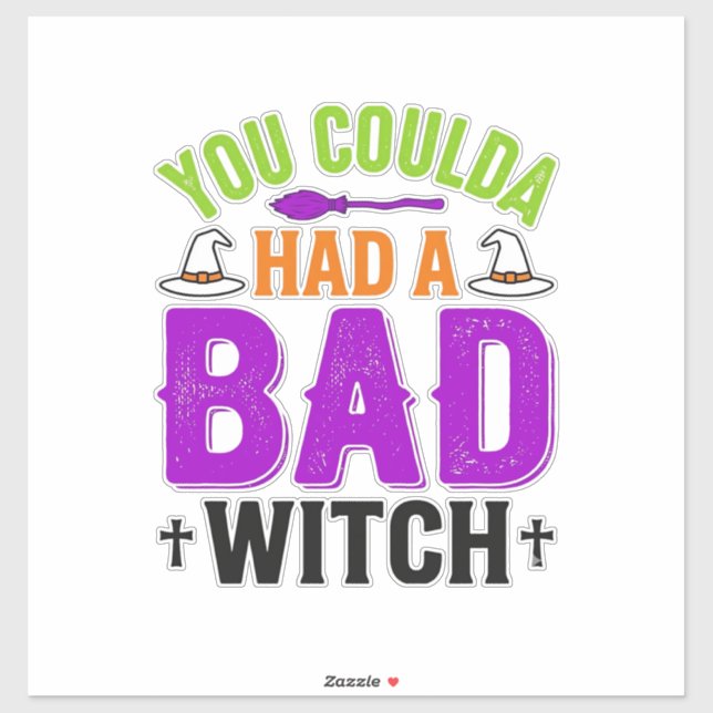 Funny Bad Witch Halloween Quote Vector Design_1 Sticker (Sheet)