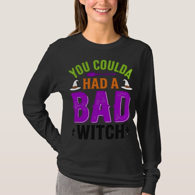 Funny Bad Witch Halloween Quote Vector Design_1 T-Shirt (Front)