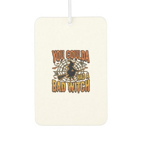 Funny Bad Witch Halloween Vintage Engraving Design Air Freshener