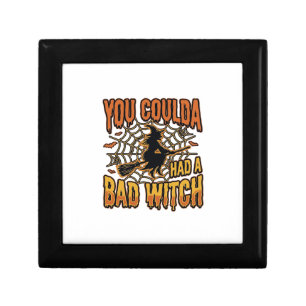 Funny Bad Witch Halloween Vintage Engraving Design Gift Box