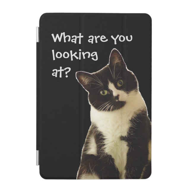 Funny Badass Cat "What are you looking.." iPad Mini Cover (Front)