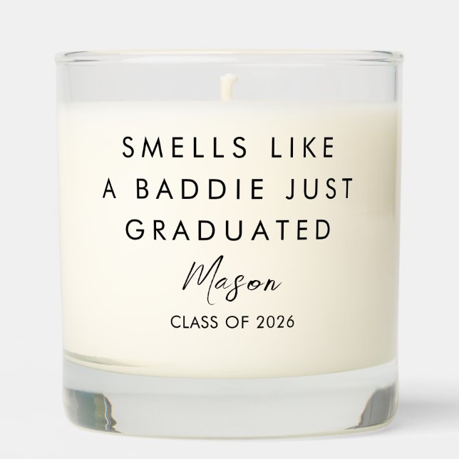 Funny Baddie Just Graduated, Class of 2026 Scented Candle (Front)