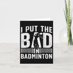 Funny Badminton Art For Men Women Shuttle Sport Pl Card