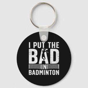Funny Badminton Art For Men Women Shuttle Sport Pl Keychain