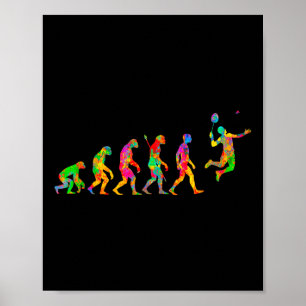 Funny Badminton Colorful For Men Women Ball Sports Poster