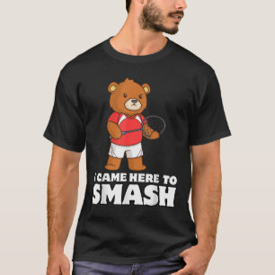 Funny Badminton Competitive Bear Player Smasher T-Shirt