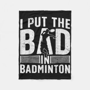 Funny Badminton Design For Men Women Kids Badminto Fleece Blanket