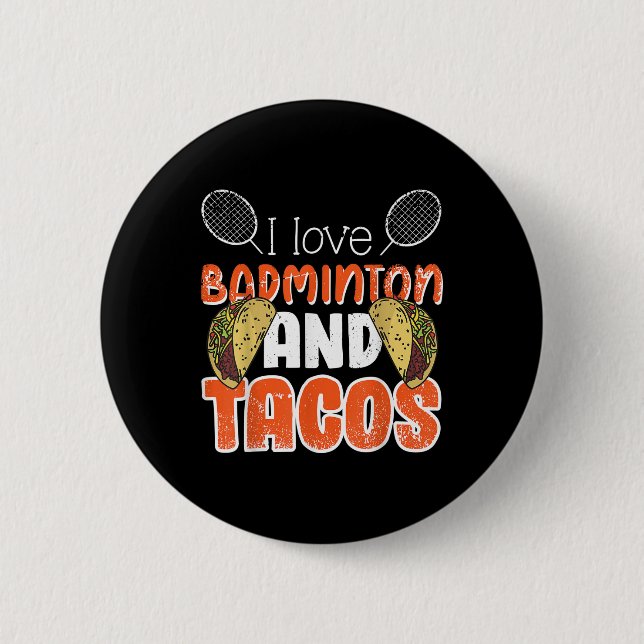 Funny Badminton Gift Idea For Badminton Player  Button (Front)