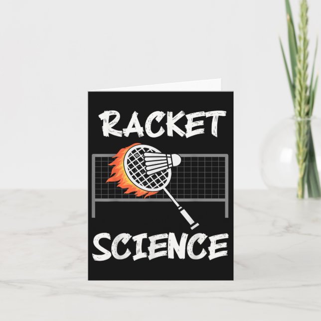 Funny Badminton Humor Racket Science Shuttle Sport Card (Front)