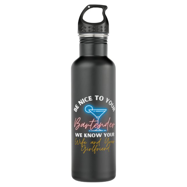 Funny Badminton Kiss My Ace Stainless Steel Water Bottle (Front)