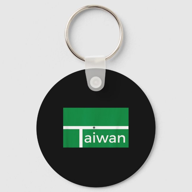 Funny Badminton Match New Taiwan Flag Alternative  Keychain (Front)