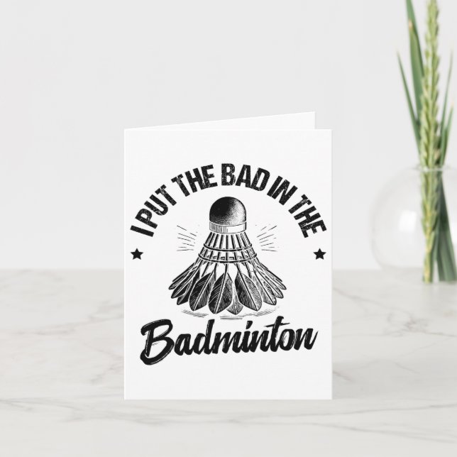Funny Badminton Player Love Shuttle Design 14  Card (Front)