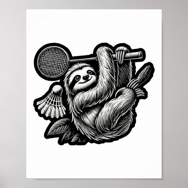 Funny Badminton Player Love Shuttle Design 16  Poster (Front)